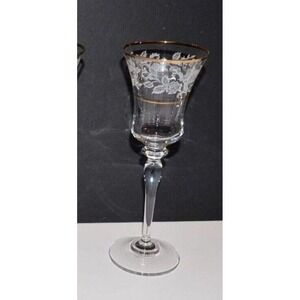 Vtg Mikasa Antique Lace Wine Glass Crystal Floral Formal dining